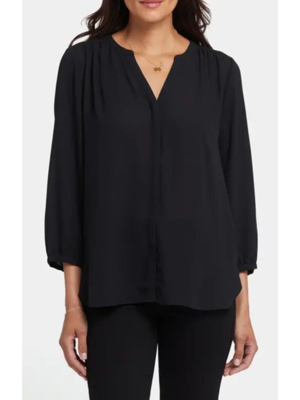 Lauren Ralph Lauren Black Semi-Sheer Relaxed Blouse Top Shirt Size 1X Classic